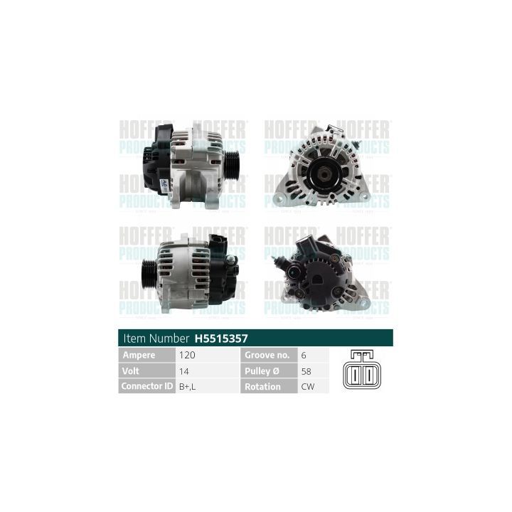 Kintamosios srovės generatorius HOFFER H5515357