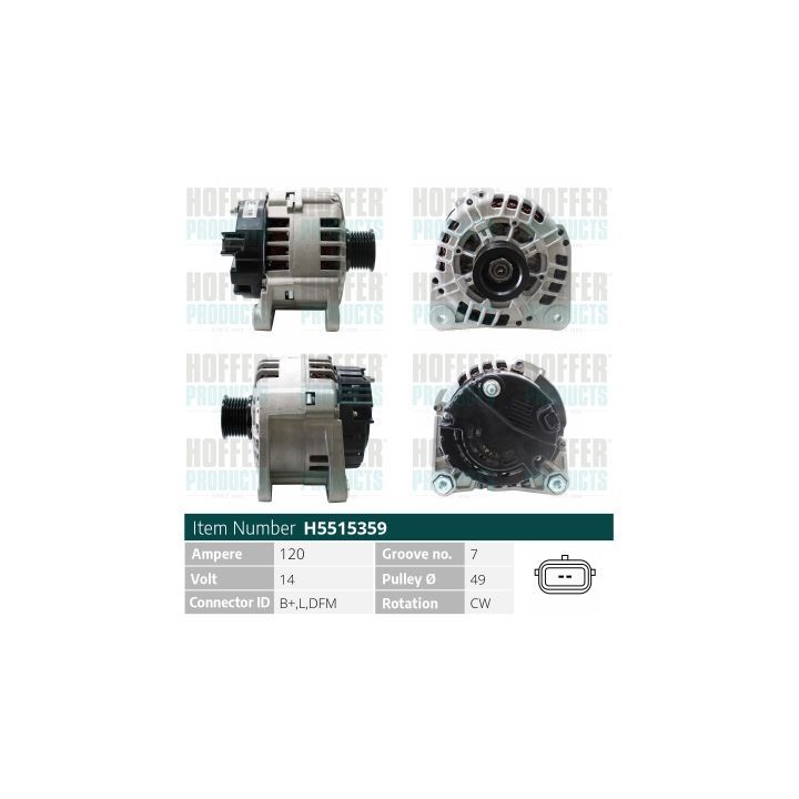 Kintamosios srovės generatorius HOFFER H5515359