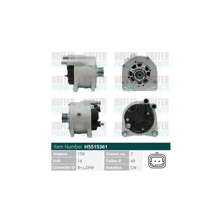 Kintamosios srovės generatorius HOFFER H5515361