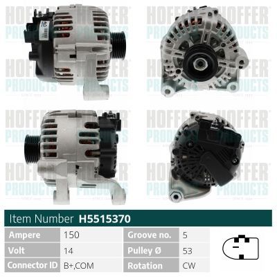 Kintamosios srovės generatorius HOFFER H5515370
