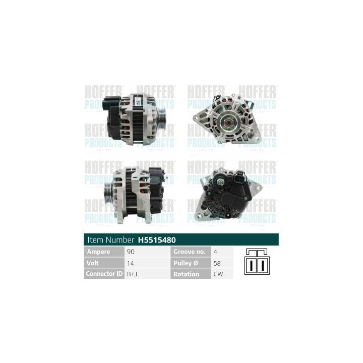 Kintamosios srovės generatorius HOFFER H5515480