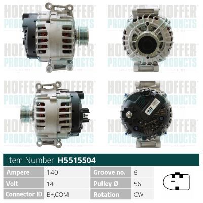 Kintamosios srovės generatorius HOFFER H5515504