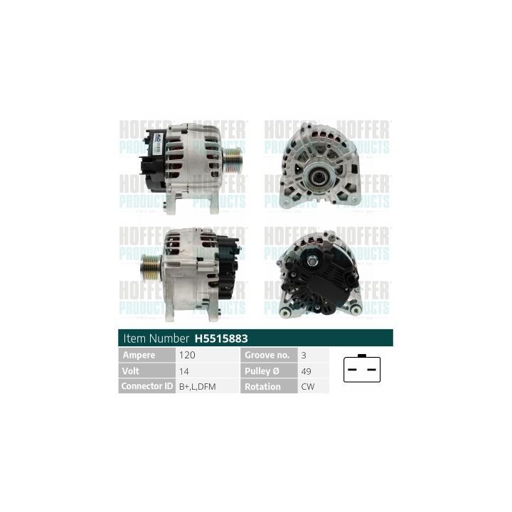 Kintamosios srovės generatorius HOFFER H5515883