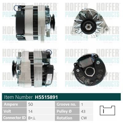 Kintamosios srovės generatorius HOFFER H5515891