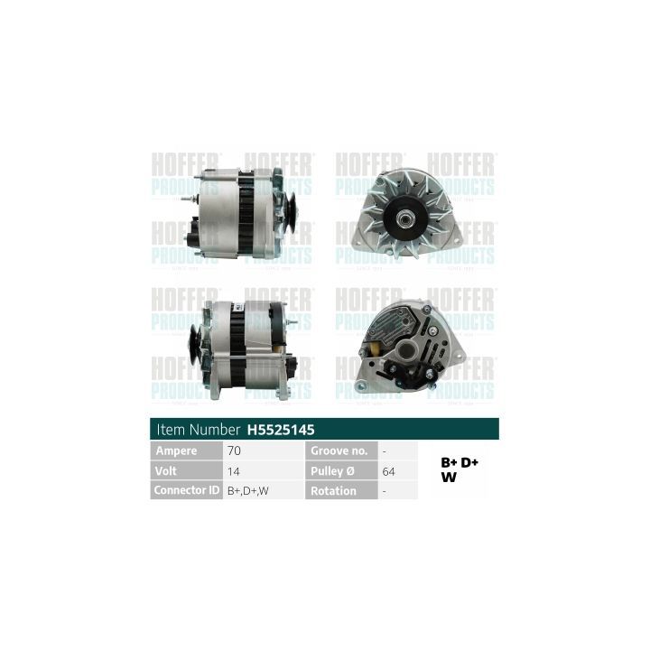 Kintamosios srovės generatorius HOFFER H5525145