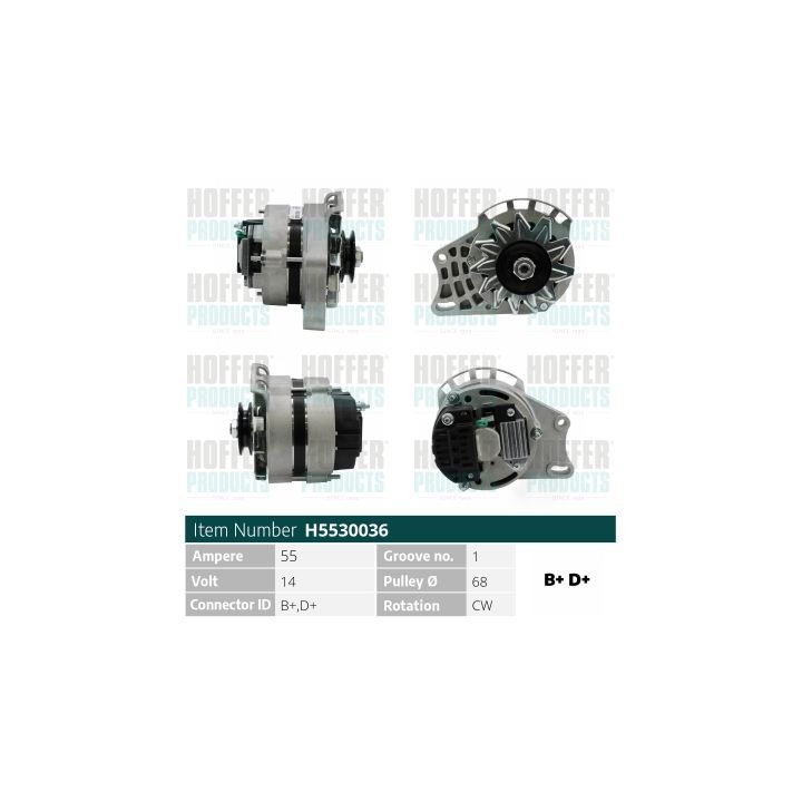 Kintamosios srovės generatorius HOFFER H5530036