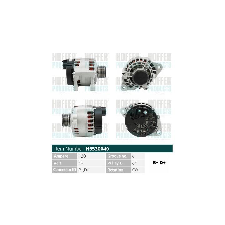 Kintamosios srovės generatorius HOFFER H5530040