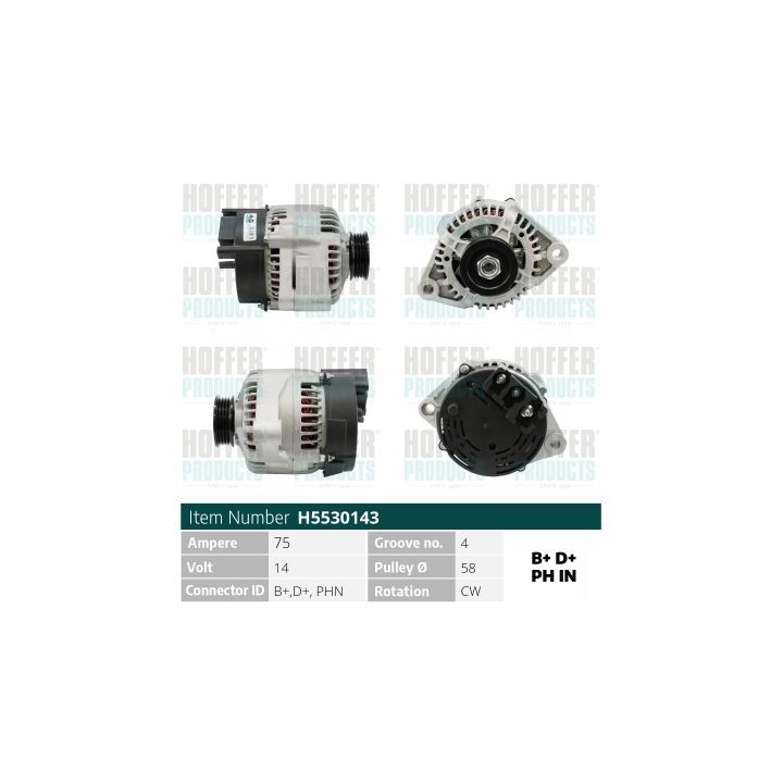 Kintamosios srovės generatorius HOFFER H5530143