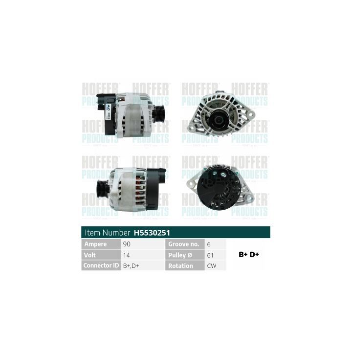 Kintamosios srovės generatorius HOFFER H5530251