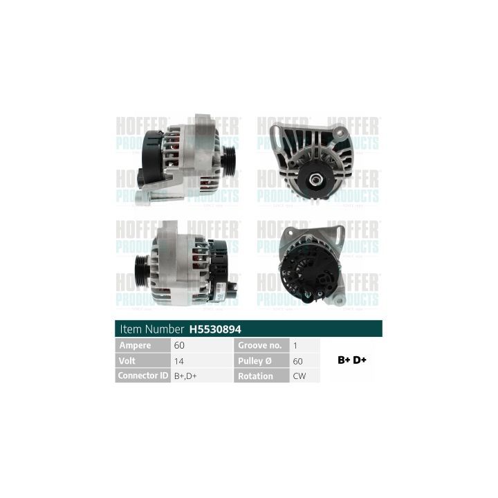 Kintamosios srovės generatorius HOFFER H5530894