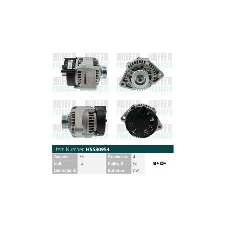 Kintamosios srovės generatorius HOFFER H5530954