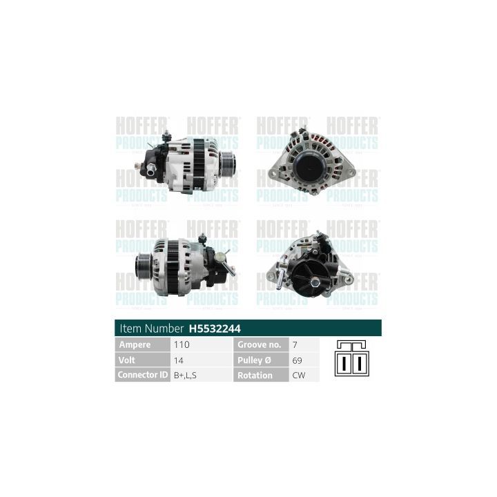 Kintamosios srovės generatorius HOFFER H5532244