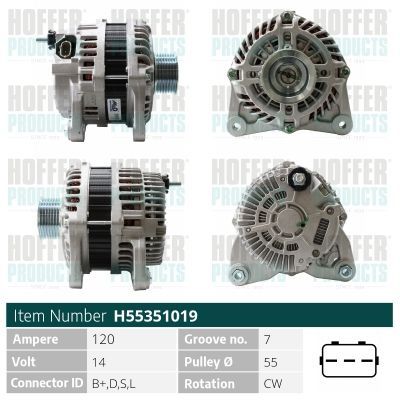 Kintamosios srovės generatorius HOFFER H55351019