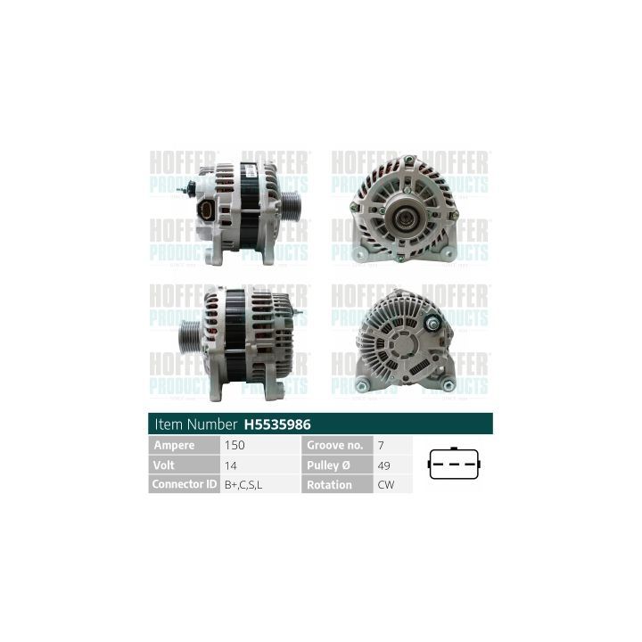 Kintamosios srovės generatorius HOFFER H5535986