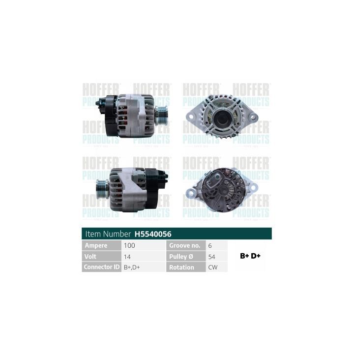 Kintamosios srovės generatorius HOFFER H5540056