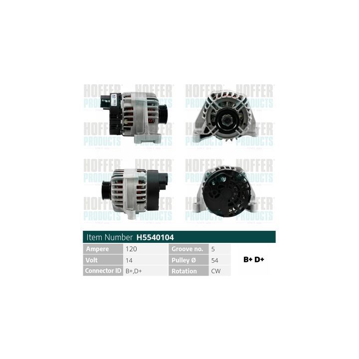 Kintamosios srovės generatorius HOFFER H5540104