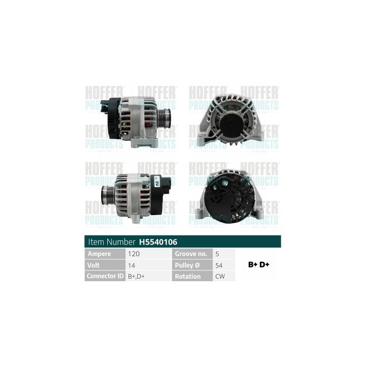 Kintamosios srovės generatorius HOFFER H5540106