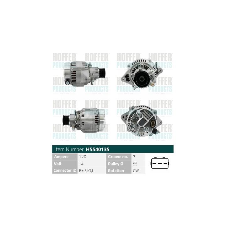 Kintamosios srovės generatorius HOFFER H5540135