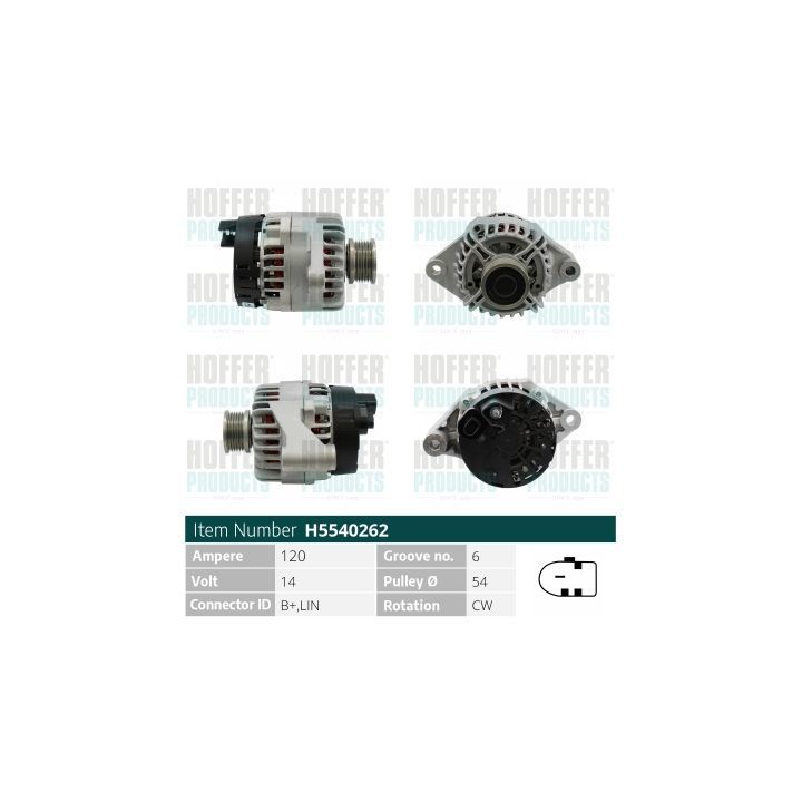 Kintamosios srovės generatorius HOFFER H5540262