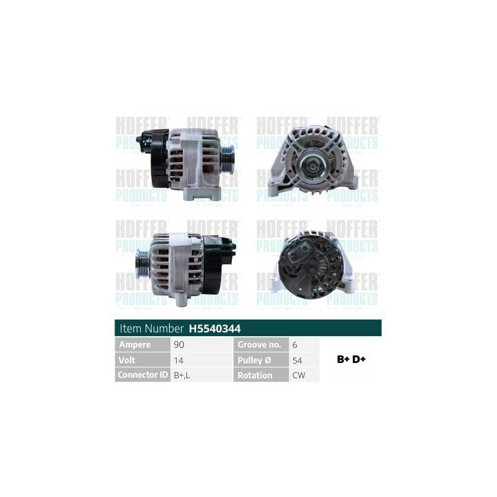 Kintamosios srovės generatorius HOFFER H5540344