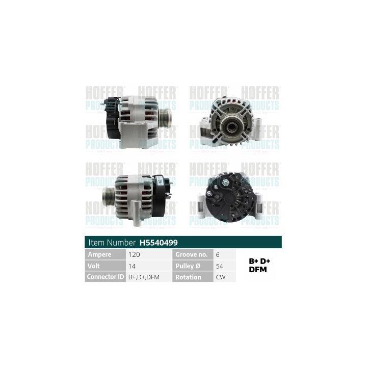 Kintamosios srovės generatorius HOFFER H5540499