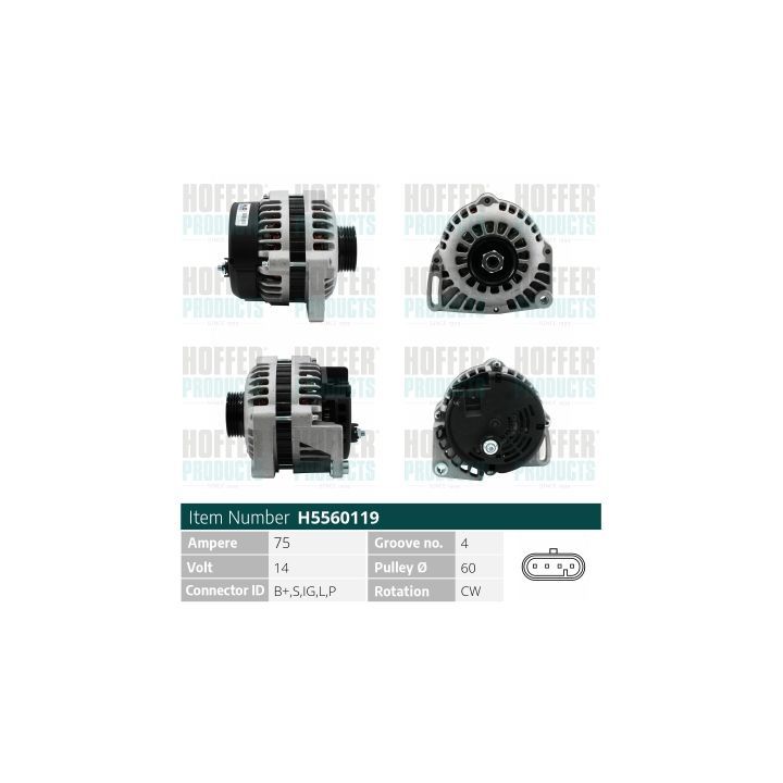 Kintamosios srovės generatorius HOFFER H5560119