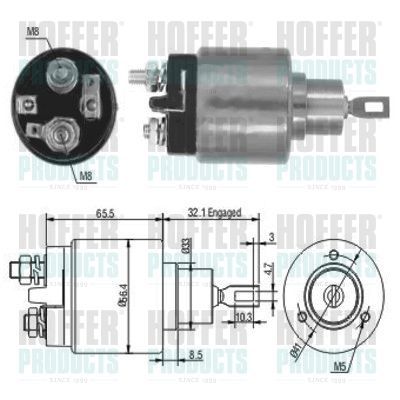 Solenoidinis jungiklis, starteris HOFFER 46002