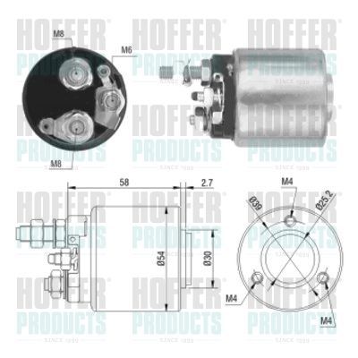 Solenoidinis jungiklis, starteris HOFFER 46008