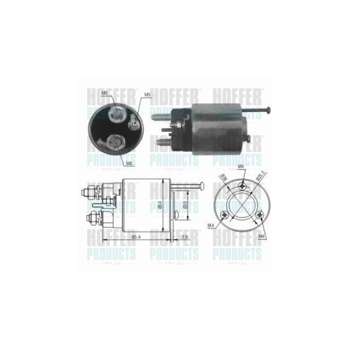 Solenoidinis jungiklis, starteris HOFFER 46012