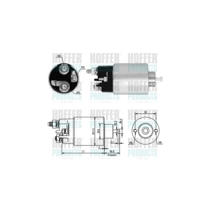 Solenoidinis jungiklis, starteris HOFFER 46014
