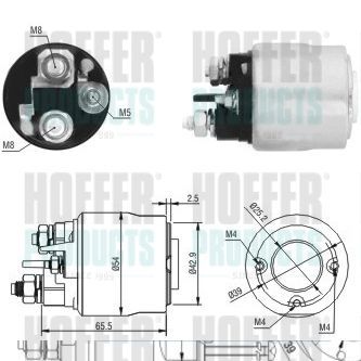 Solenoidinis jungiklis, starteris HOFFER 46017