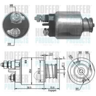 Solenoidinis jungiklis, starteris HOFFER 46020