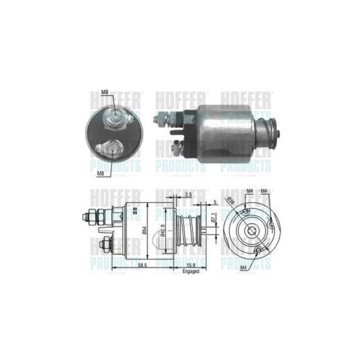 Solenoidinis jungiklis, starteris HOFFER 46020