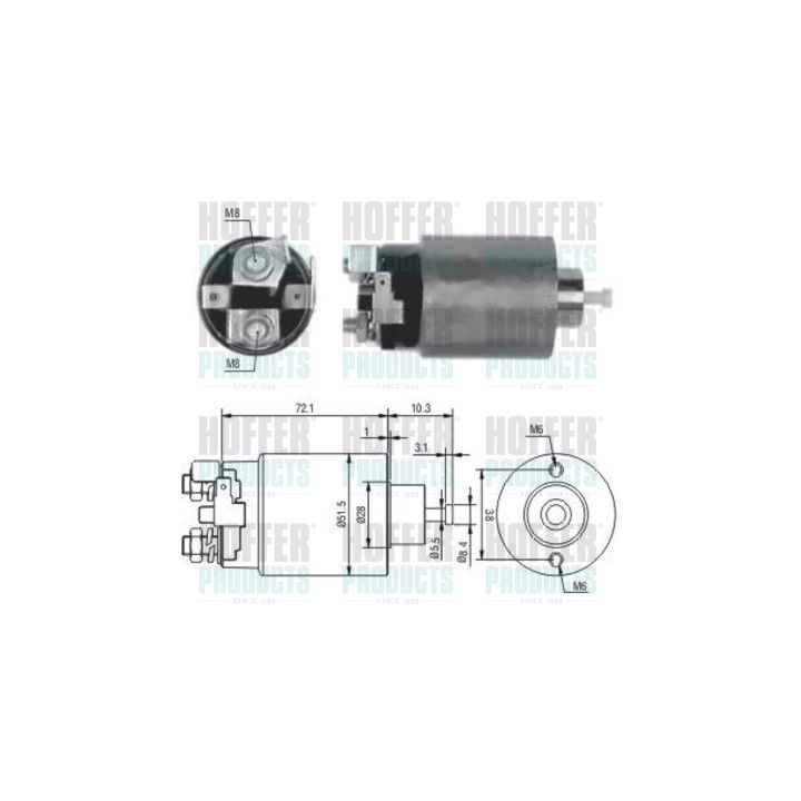 Solenoidinis jungiklis, starteris HOFFER 46025