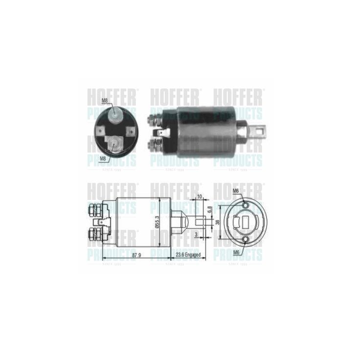 Solenoidinis jungiklis, starteris HOFFER 46026