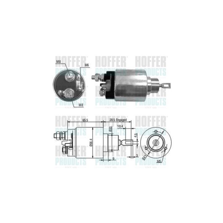 Solenoidinis jungiklis, starteris HOFFER 46036