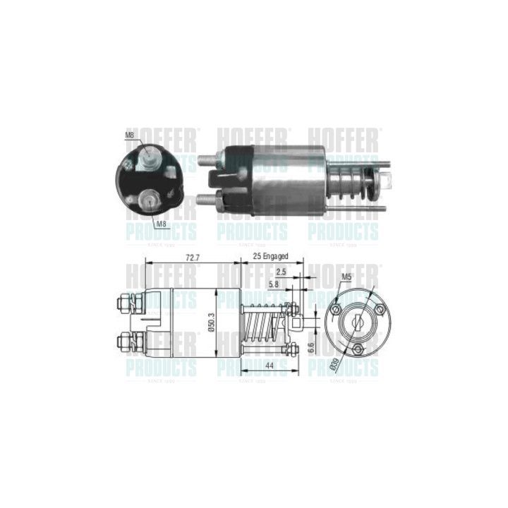 Solenoidinis jungiklis, starteris HOFFER 46045