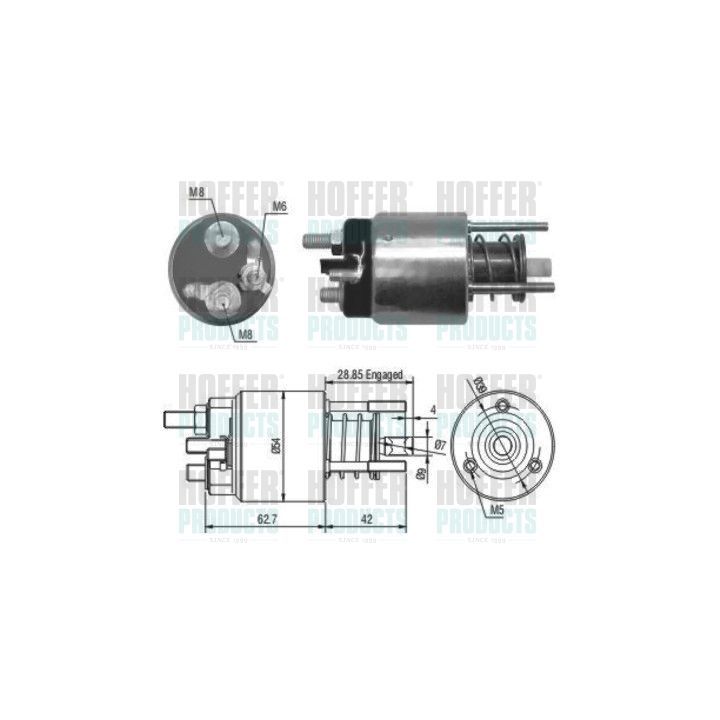 Solenoidinis jungiklis, starteris HOFFER 46050