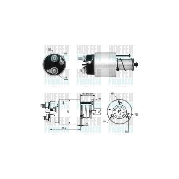Solenoidinis jungiklis, starteris HOFFER 46054