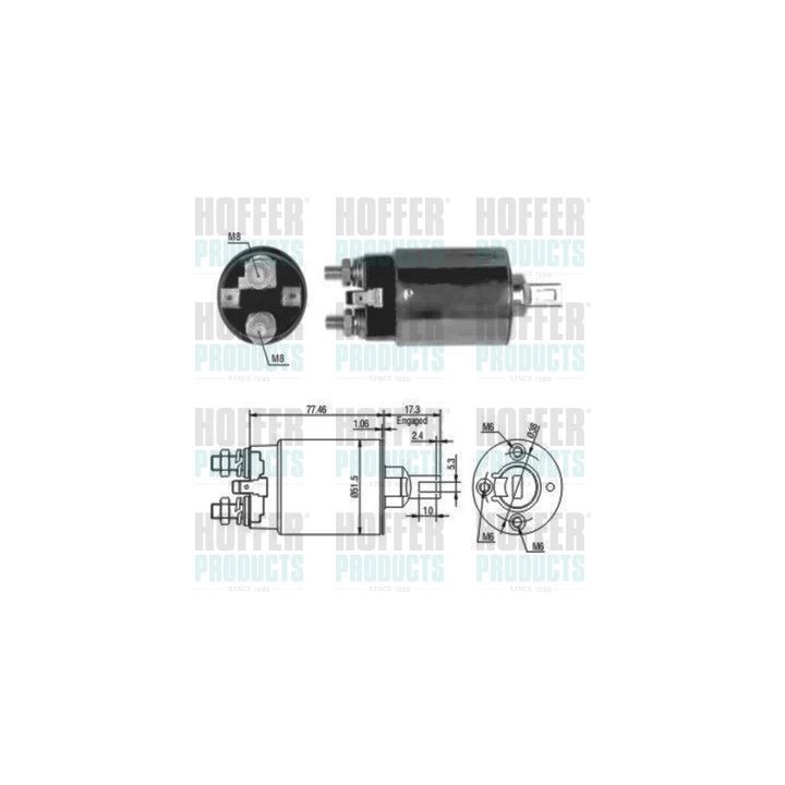 Solenoidinis jungiklis, starteris HOFFER 46057