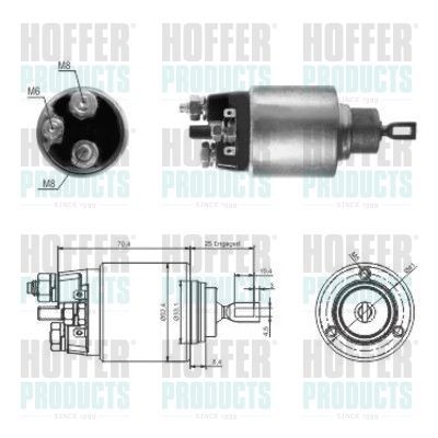 Solenoidinis jungiklis, starteris HOFFER 46061