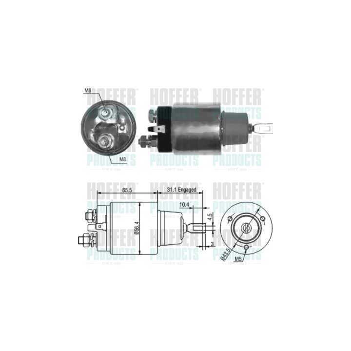 Solenoidinis jungiklis, starteris HOFFER 46066
