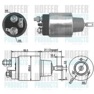 Solenoidinis jungiklis, starteris HOFFER 46073