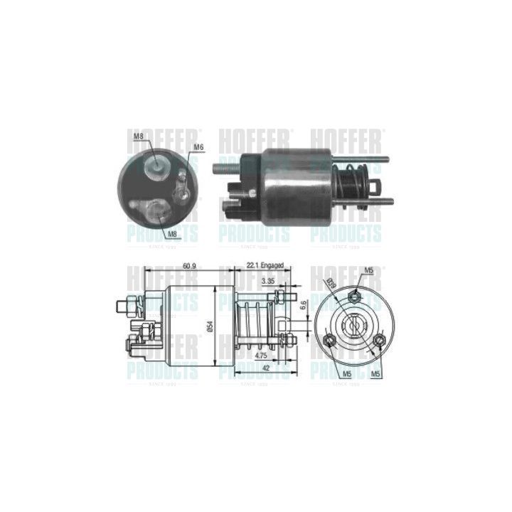 Solenoidinis jungiklis, starteris HOFFER 46076