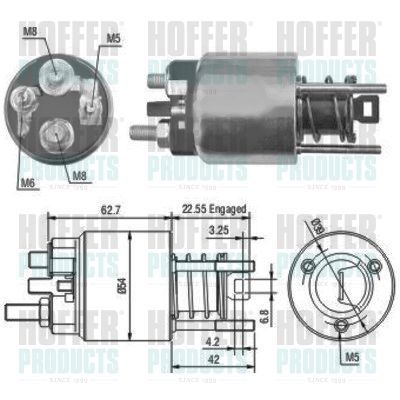 Solenoidinis jungiklis, starteris HOFFER 46080