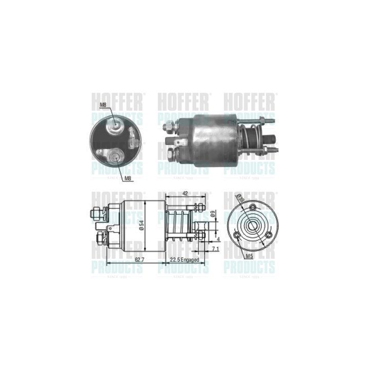 Solenoidinis jungiklis, starteris HOFFER 46081