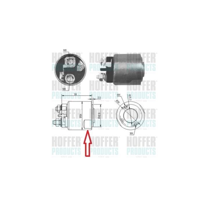 Solenoidinis jungiklis, starteris HOFFER 46085