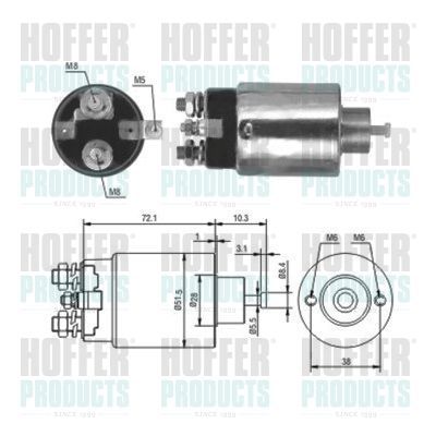 Solenoidinis jungiklis, starteris HOFFER 46093