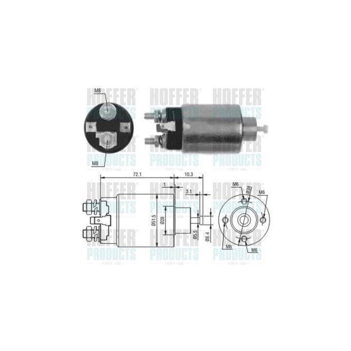 Solenoidinis jungiklis, starteris HOFFER 46095