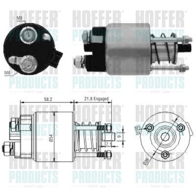 Solenoidinis jungiklis, starteris HOFFER 46102